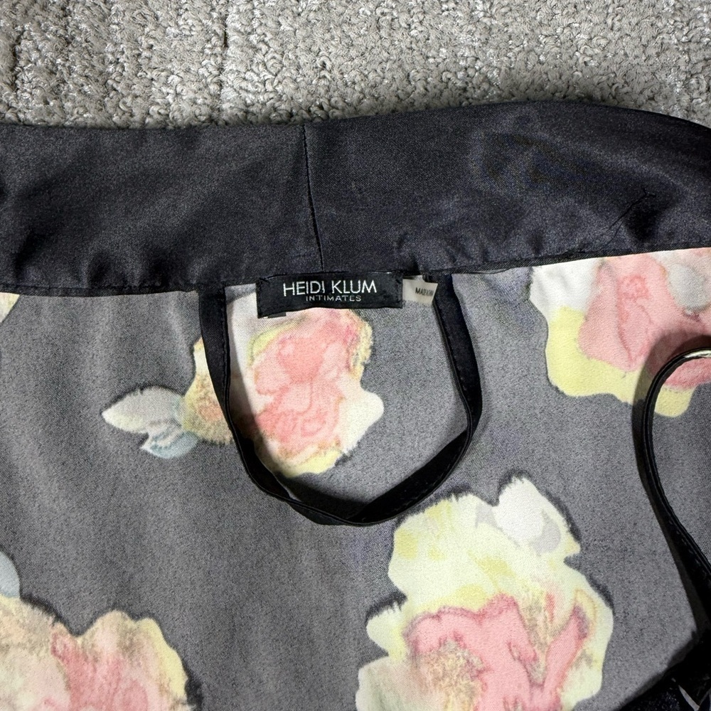Heidi klum Satin Floral Eau De Intimate Robe Slip Set Size Medium - Picture 3 of 11
